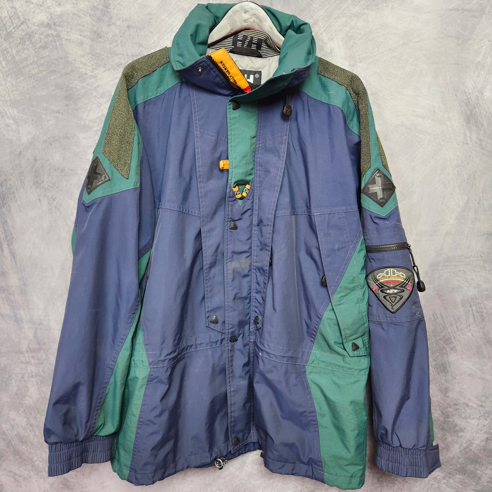 Vintage 90s Helly Hansen Equipe AFV Technical Ski Jacket Mens Large No Hood